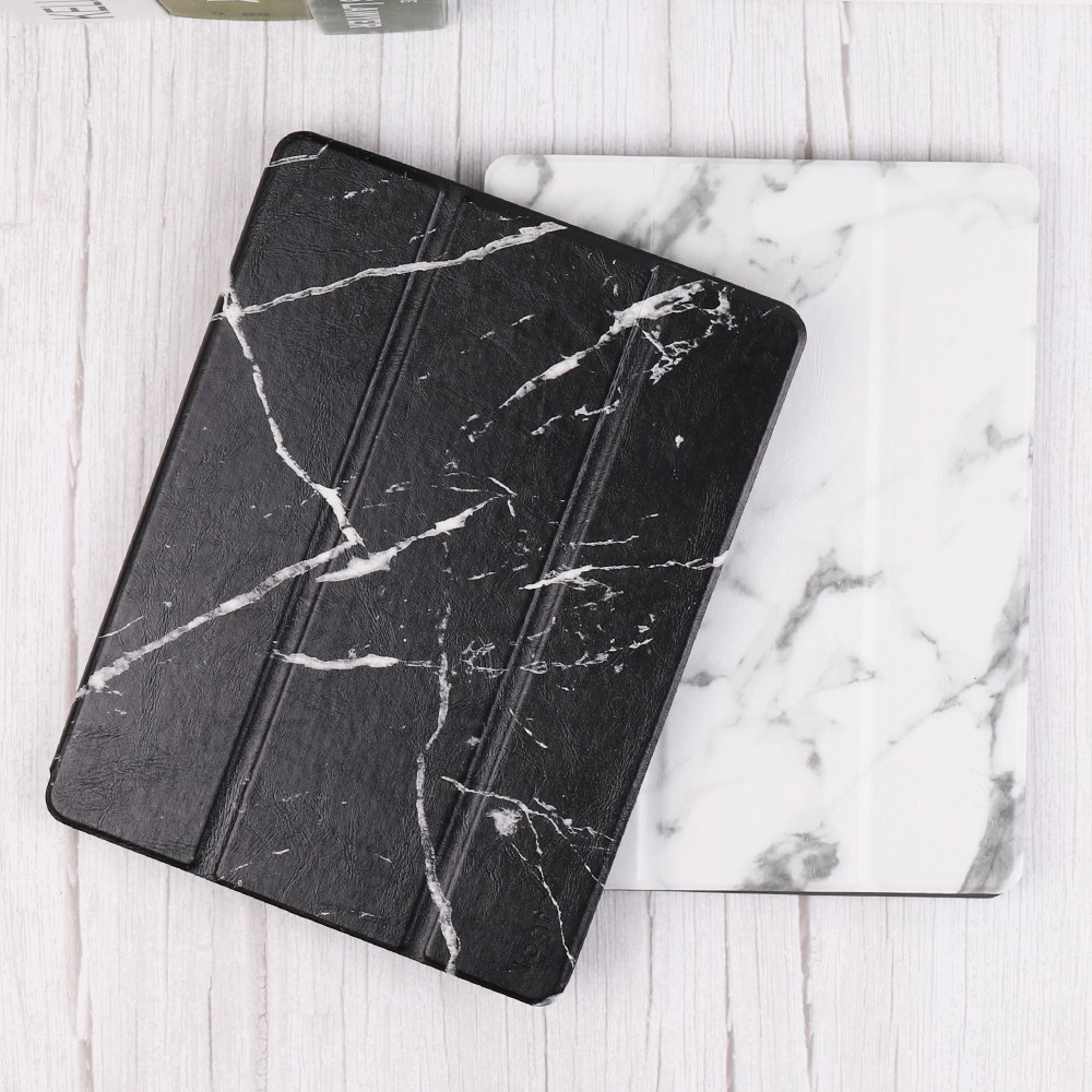 Marble Apple iPad case compatible for Air Pro 9.7 10.2 10.5 10.9 11 12.9 inch mini 1 2 3 4 5 Tablet Protective Case Cover Pencil Holder All-inclusive