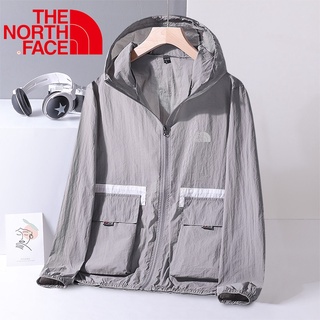 The North Face เสื้อแจ็กเก็ตกันลม ป้องกันแดด แบบบาง ระบายอากาศได้ดี แฟชั่นฤดูร้อน สําหรับผู้ชาย