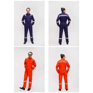 ชุดหมีช่าง ชุดหมี SAFETY (6กระเป๋า) มีแถบสะท้อนแสง  มี3สีให้เลือก
