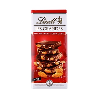 Lindt Les Grandes Almond &amp; Sea Salt 150g. ลินด์เลกรองด์อัลมอนด์และเกลือทะเล 150กรัม.