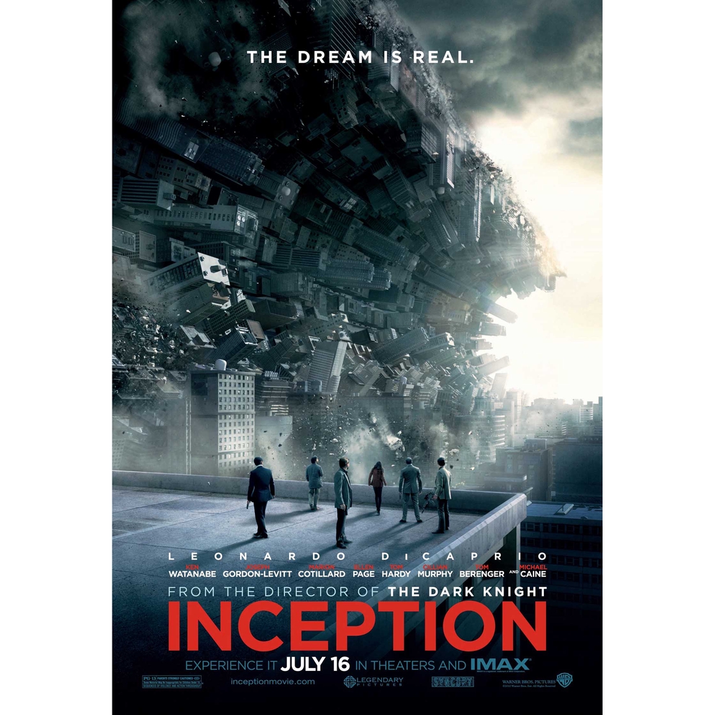โปสเตอร์หนัง Inception จิตพิฆาตโลก โปสเตอร์ Poster รูปภาพ ภาพติดผนัง โปสเตอร์ภาพพิมพ์ โนแลน Nolan Di