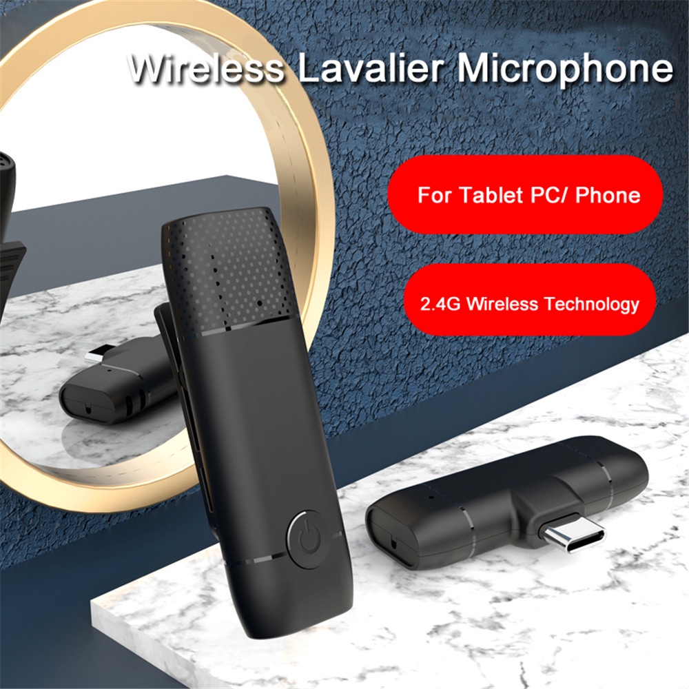 Wireless Lavalier Microphone Mini Audio Video Recording Mic For ...