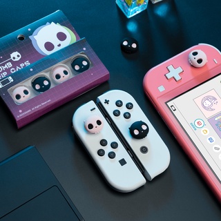 GeekShare™ ครอบปุุ่ม จุกยางAnalog Pink SKULL สำหรับ Nintendo Switch / OLED / LITE Thumbgrip แบรนด์แท้ 1 ชุด 4 ชิ้น