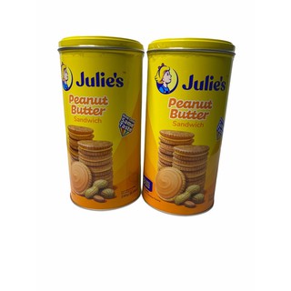 JULIE’S Peanut Butter Sandwich 240g รุ่นกระป๋อง..สีเหลือง 1SETCOMBO/จำนวน 2 กระป๋อง/บรรจุ240g ราคาพิเศษ สินค้าพร้อมส่ง!!