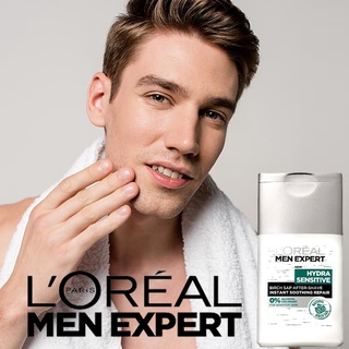 LOréal Paris Men Expert Hydra Sensitive After Shave ผลิตภัณฑ์บำรุงผิวหลังการโกนหนวดสูตรอ่อนโยนพิเศษสำหรับผิวบอบบาง