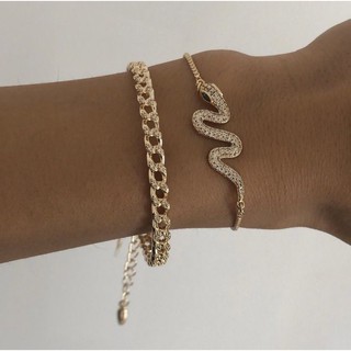 XUYU Fashion Sexy Summer Simple Charm snake Verbena chain bracelet 2pc/set Party Beach women Body Accessories