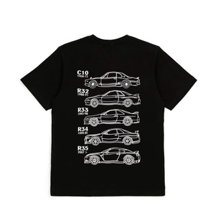 Ares GTR เสื้อแขนสั้น ผ้าฝ้าย ทรงหลวม ลายครอบครัว R32 R33 R34 R35 nismo