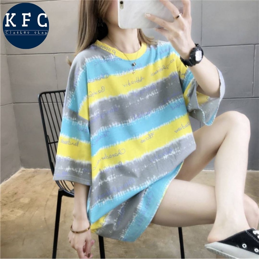 KFC เสื้อยืดทรงoversize หรือจะใส่เป็น มินิเดรสก็ได้ พร้อมส่ง #767