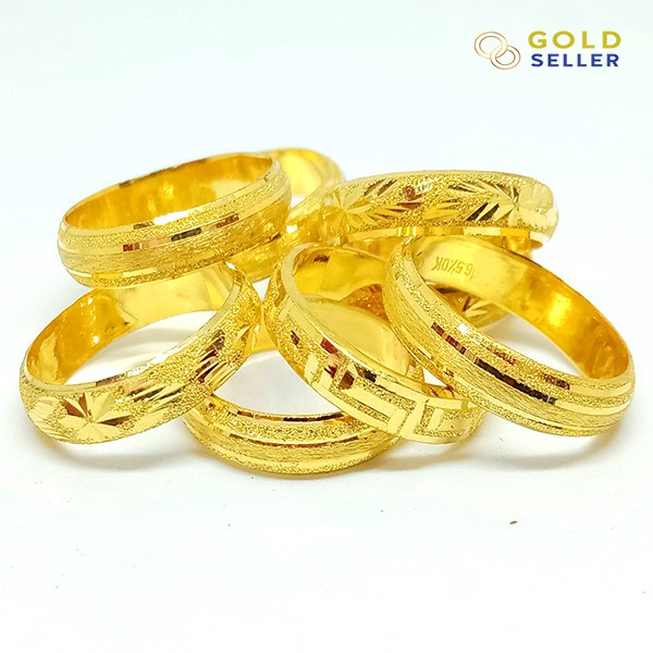 Goldseller แหวนทอง ลายแม็ก น้ำหนักครึ่งสลึง คละลาย ทองคำแท้ 96.5%