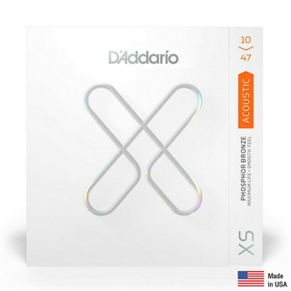 DAddario® XSAPB1047 สายกีตาร์โปร่ง เบอร์ 10 แบบ XS Phosphor Bronze ซีรีย์ XS (Extra Light, 10 - 47) ** Made in USA **