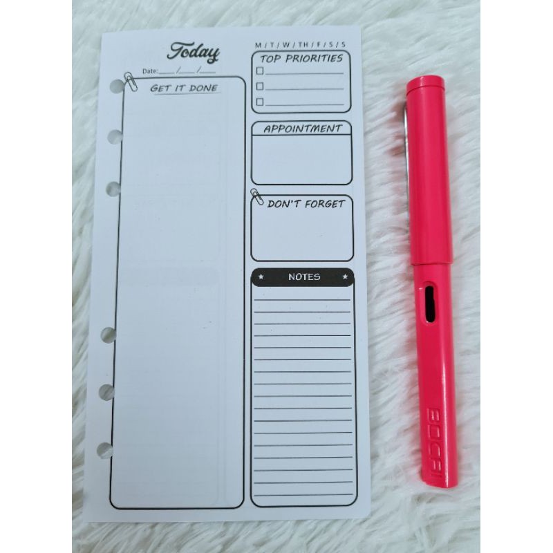 A6 MINIMALIST DAILY TRACKER 6 RING PLANNER INSERT REFILL