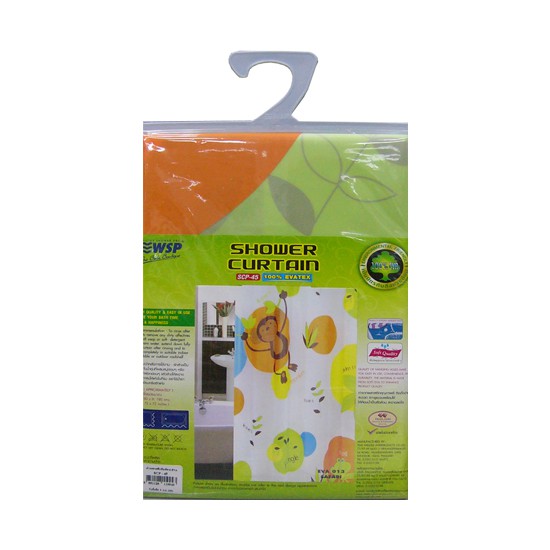 ม่านห้องน้ำ EVA WSP SCP-45 013 180X180 ซม.อุปกรณ์ในห้องน้ำ ม่านห้องน้ำ ผ้าม่านห้องน้ำ