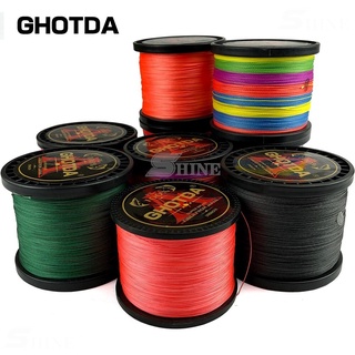 Ghotda 8 strands 1000M 500M 300M 100M สายถักเปีย multifilament 100% PE สายการประมงถัก22LB 78LB