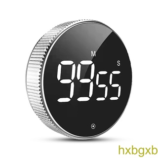 [hxbgxb]Round Rotary Digital Timer Stopwatch LED 99 Minutes 59 Seconds Studying Meditation Countdown Alarm 3 Level