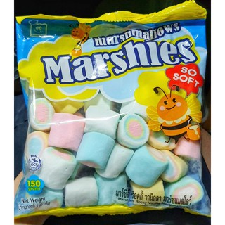 มาร์ชเมลโล่ เม็ดใหญ่ ลายวงกลม หลายสี Marshies มาร์ชีส์ 150g. น่ารักมากคะ