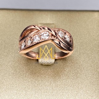 แหวน pink gold 18k เพชรแท้ 0.70 กะรัต น้ำ 98 vvs