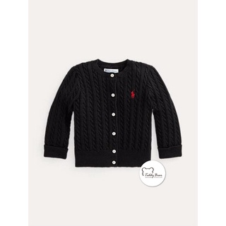 คาดิแกนเด็ก Ralph Lauren ของแท้ Cable-Knit Cotton Cardigan (สีดำ)