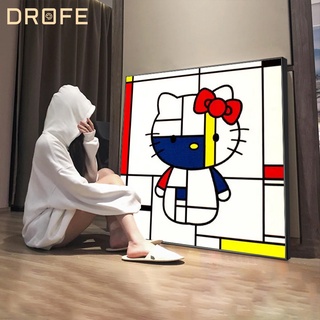 Drofe ชุดระบายสีตามตัวเลข ลาย Mondrian สีแดง สีเหลือง และสีฟ้า สําหรับตกแต่งบ้าน