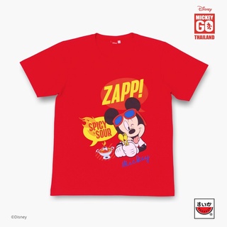 แขนสั้นcrew neckแขนสั้นพิมพ์ลาย✔✉เสื้อแตงโม (SUIKA) - MICKEY GO THAILAND เสื้อยืดคอกลม พิมพ์ลาย MICKEY ZAAP! (MK.O-005 R