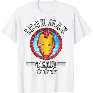 เสื้อยืดผ้าฝ้ายพิมพ์ลายคลาสสิก เสื้อยืดแขนสั้น พิมพ์ลายกราฟฟิค Marvel Avengers Iron Man พรีเมี่ยม แฟชั่นสําหรับผู้ชาย แล