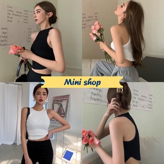 Mini shop🌸พร้อมส่ง🌸  (13509) เสื้อกล้ามไหมพรม แหวกข้างสีพื้นต๊าซๆไม่มีไม่ได้แล้ว