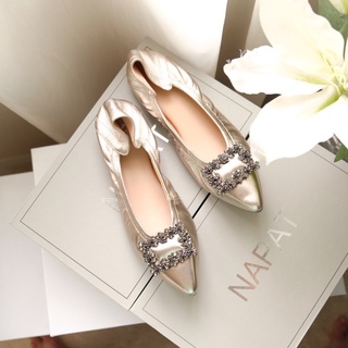 ์NAPAT SHOES รองเท้าหนังแกะ รุ่น ANNITA Gun Metallalic