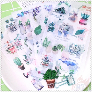 ❉ Ins - Tropical Plant Green Cactus Washi สติกเกอร์ สําหรับติดตกแต่ง ❉ สติกเกอร์ DIY แฟชั่น สําหรับตกแต่งสมุดไดอารี่ 6 แผ่น/ชุด