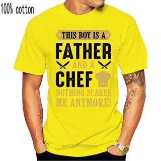 T-shirt  เสื้อยืด ผ้าฝ้าย พิมพ์ลาย Dad Chef Cooking Grill BBQ สีดํา แฟชั่นสําหรับผู้ชาย 2021S-5XL