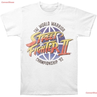 เสื้อยืดลำลอง Street Fighter Mens World Warrior Slim Fit T-Shirt White Mens Womens T-shirts