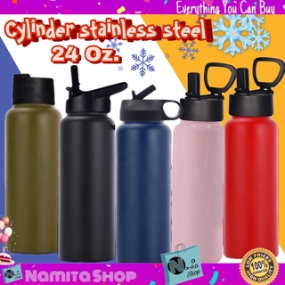 Cylinder Stainless Tank 24 Oz. กระบอกน้ำ ขวดน้ำ กระบอกน้ำสแตนเลส เก็บร้อน เก็บเย็น ดีไซน์สวย