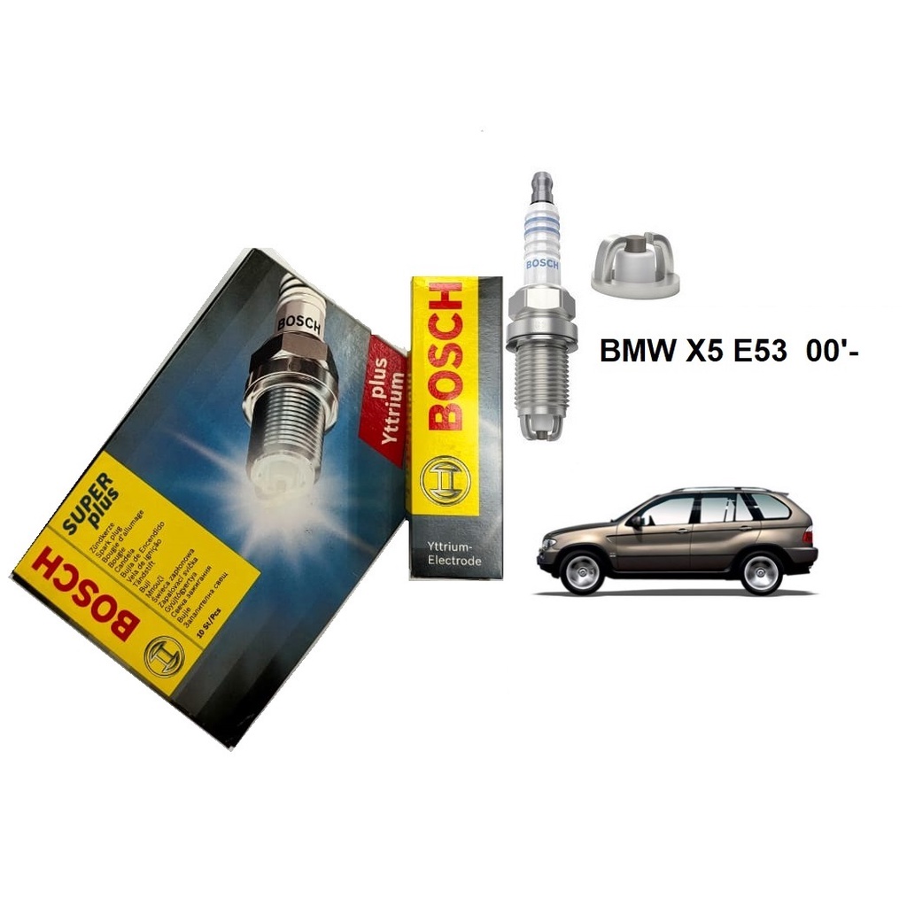 หัวเทียนนิกเกิล FR7LDC + Bosch 0242235668 Super Plus BMW X5 E53 3.0 4.4 M54 B30 M62 B44