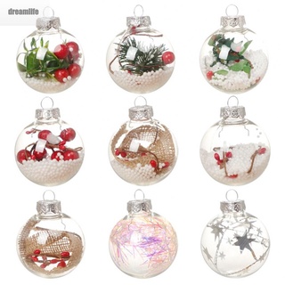 【DREAMLIFE】Christmas Clear Plastic Ball Christmas Tree Balls Ornaments Xmas Hanging Home Decor Party Supply