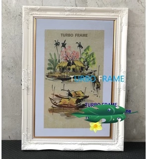 กรอบรูปหลุยส์สีทอง สีขาว ขนาดภาพ 15x21", 16x20”, 16x24”, 20x24”, 20x30” พร้อมกระจกใส +สริงแขวนผนัง