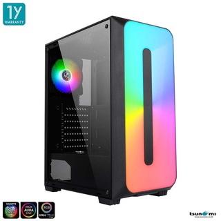 เคสคอมพิวเตอร์ Tsunami Unlimited Deepspace K2 ARGB ready Tempered Glass ATX Gaming Case with Ablaze+K X1 รับประกันสินค้า 1 ปี