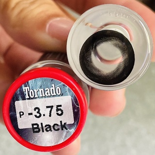 Tornado / Tonado Black คอนแทคเลนส์ สีดำ พิชชี่เลนส์ เลนส์สีดำ Pitchy Contact lens ฝาแดง ค่าสายตา สายตาสั้น บิ๊กอาย ตาโต