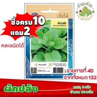 (ซื้อ10แถม2) เมล็ดพันธุ์ ผักปลัง Ceylon Spinach ประมาณ 90เมล็ด เจียไต๋ เมล็ดพันธุ์พืช เมล็ดพันธุ์ผัก เมล็ดผัก เม็ดผัก