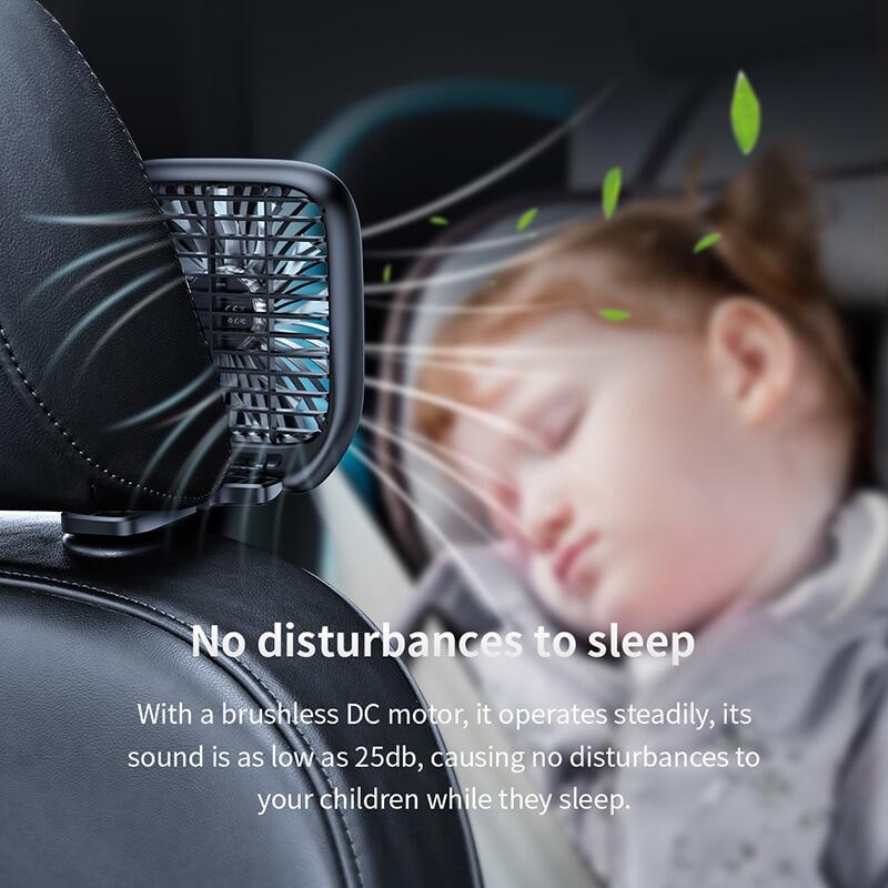 【ส่งจากกรุงเทพ】Baseus รถพัดลมคูลเลอร์พัดลมเงียบพับได้ Car Fan Cooler Foldable Silent Fan For Car Backseat Air Condition