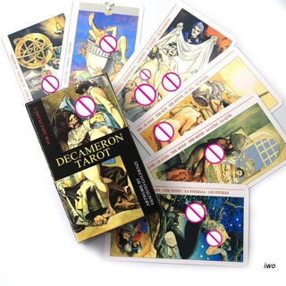 Iwo Decameron Tarot 78-Card Deck บอร์ดเกมการ์ดภาษาอังกฤษสําหรับเล่นเกม