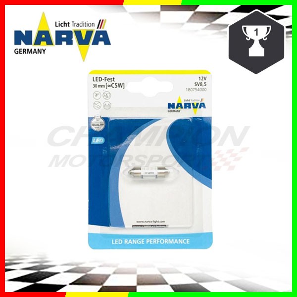 NARVA Festoon 30mm 12V 6000K สีขาว LED หลอดไฟภายใน 18075