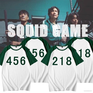 พร้อมส่ง เสื้อยืด Squid Game เกมส์น้ำตาล เสื้อยืด 456 เสื้อยืด001 067 218 มีปลายทาง เสื้อด้านบน