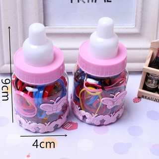 iTHMulti-color Rubber Bands Small Hair Bands Elastic Hair Tie With Milk Bottle