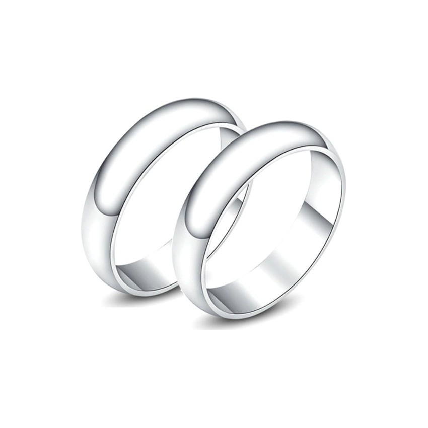TANITTgemsแหวนคู่ แหวนคู่รักทองคำขาวแบบเกลี้ยง