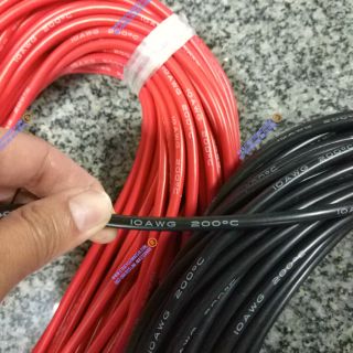 สายซิลิโคน 10AWG สีดำและสีแดง