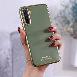 Fashion New Case OPPO A92 A52 A72 A92S A91 A8 A31 F15 Phone Casing Soft Silicone 6D Plating Smooth Slim Back Cover Emerald Green