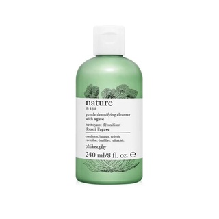 ลด50%(แถมครีมบำรุง290฿) Philosophy Nature In A Jar Gentle Detoxifying Agave Foaming Cleanser 240ml. โฟมล้างหน้า ฟิโลโซฟี