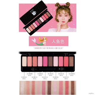 ❡♝■10 อายแชโดว์สีสิบสีซากุระอายแชโดว์ Eye Shadow Kit Pearly Matte Durable ColorNO.lameila-3596