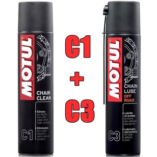 MOTUL ชุดสุดคุ้ม // C1(ล้างโซ่) + C3(ประเภทวิบาก) 400ml.