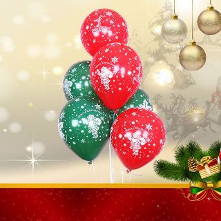 ลูกโป่งคริสต์มาส​ ลุกโป่ง สีเขัยว แดง ปีใหม่​ christmas balloon