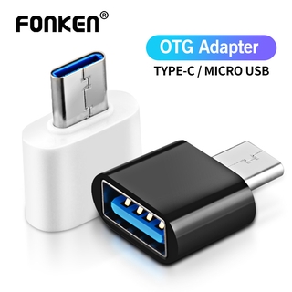 Fonken Type C อะแดปเตอร์สายเคเบิ้ลเชื่อมต่อข้อมูล Micro Usb Otg To Usb สําหรับแท็บเล็ตโทรศัพท์มือถือ Android