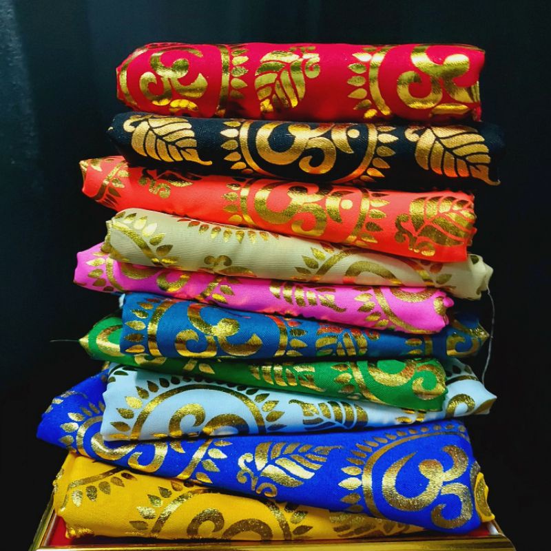 (ขนาด 1x1 เมตร ) ผ้าโอมพระพิฆเนศ ผ้ารององค์เทพ